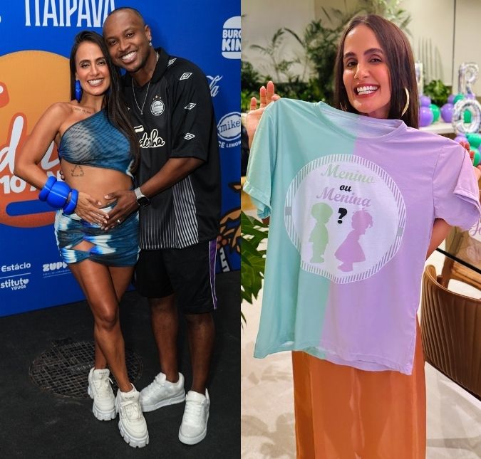 Carol Peixinho e Thiaguinho fazem chá revelação intimista para descobrir sexo do bebê